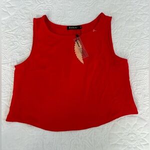 Roylamp short sleeveless red blouse, size M
